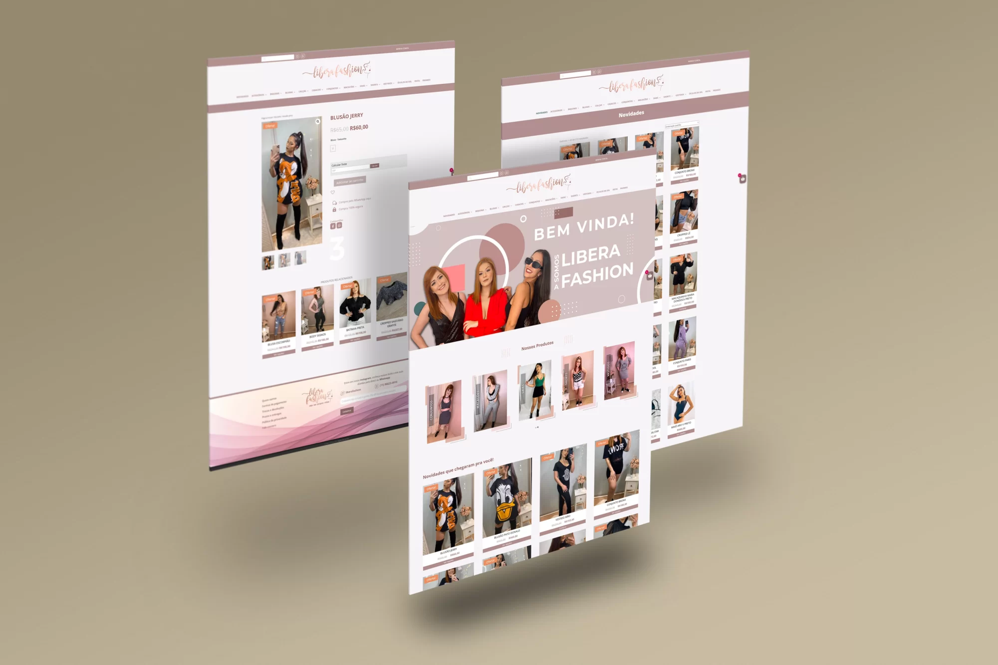 Libera fashion site mockup